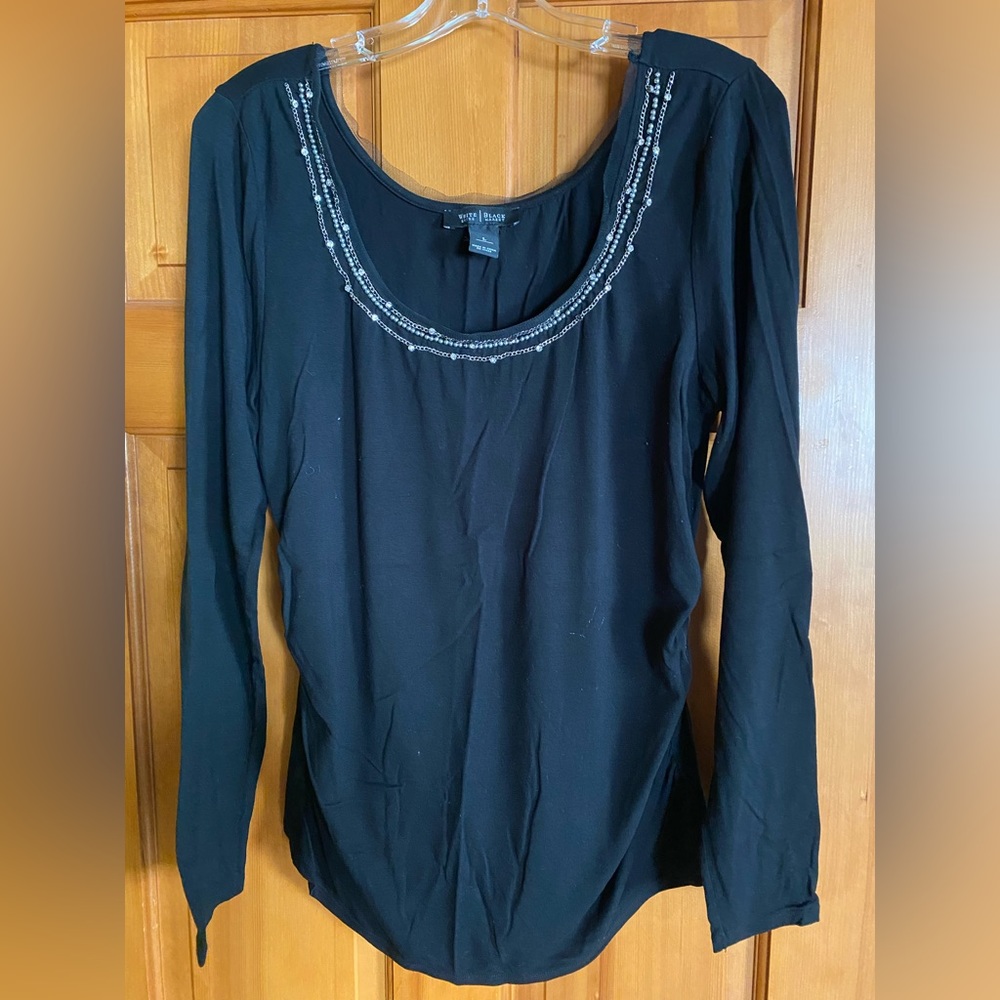 WHBM top with rhinestone detail